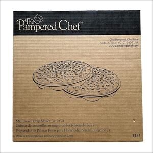 New Pampered Chef Microwave Chip Maker Set of 2 NIB
